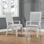 Dover Padded Upholstered Dining Chair With Arms – Set Of 2 In Cerused White Oak
