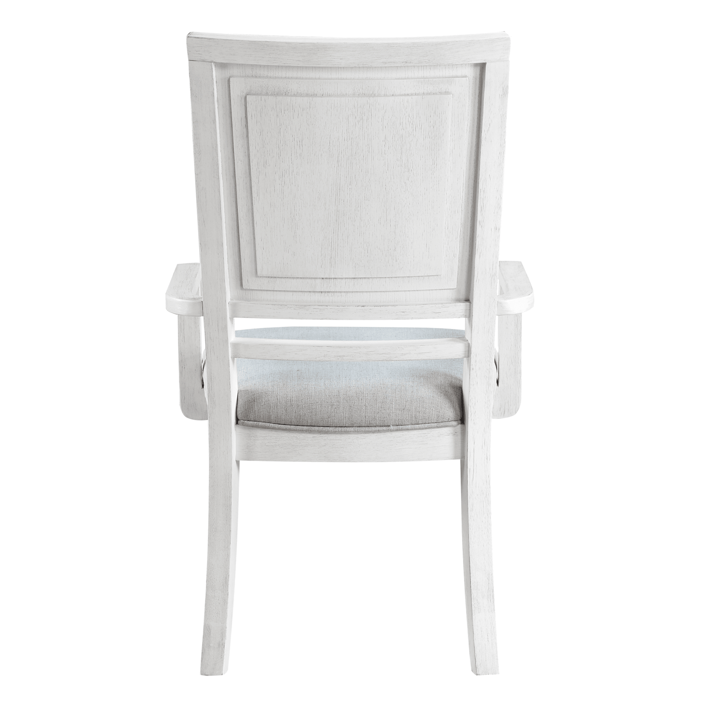 Dover Padded Upholstered Dining Chair With Arms – Set Of 2 In Cerused White Oak