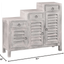 Cottage Three-Tiered Distressed Light Gray Shutter Cabinet