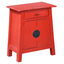 Zen Solid Wood End Table In Distressed Red