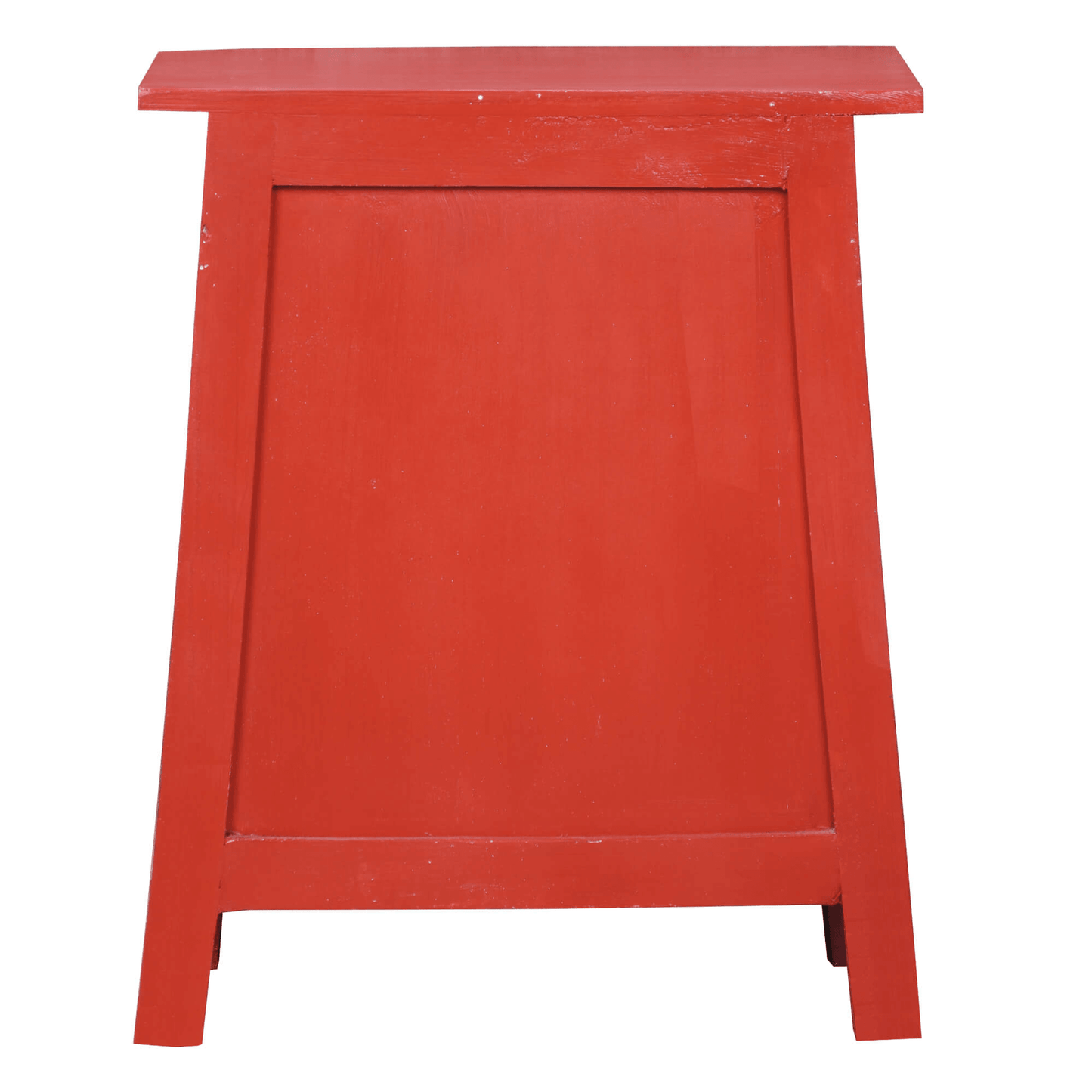Zen Solid Wood End Table In Distressed Red