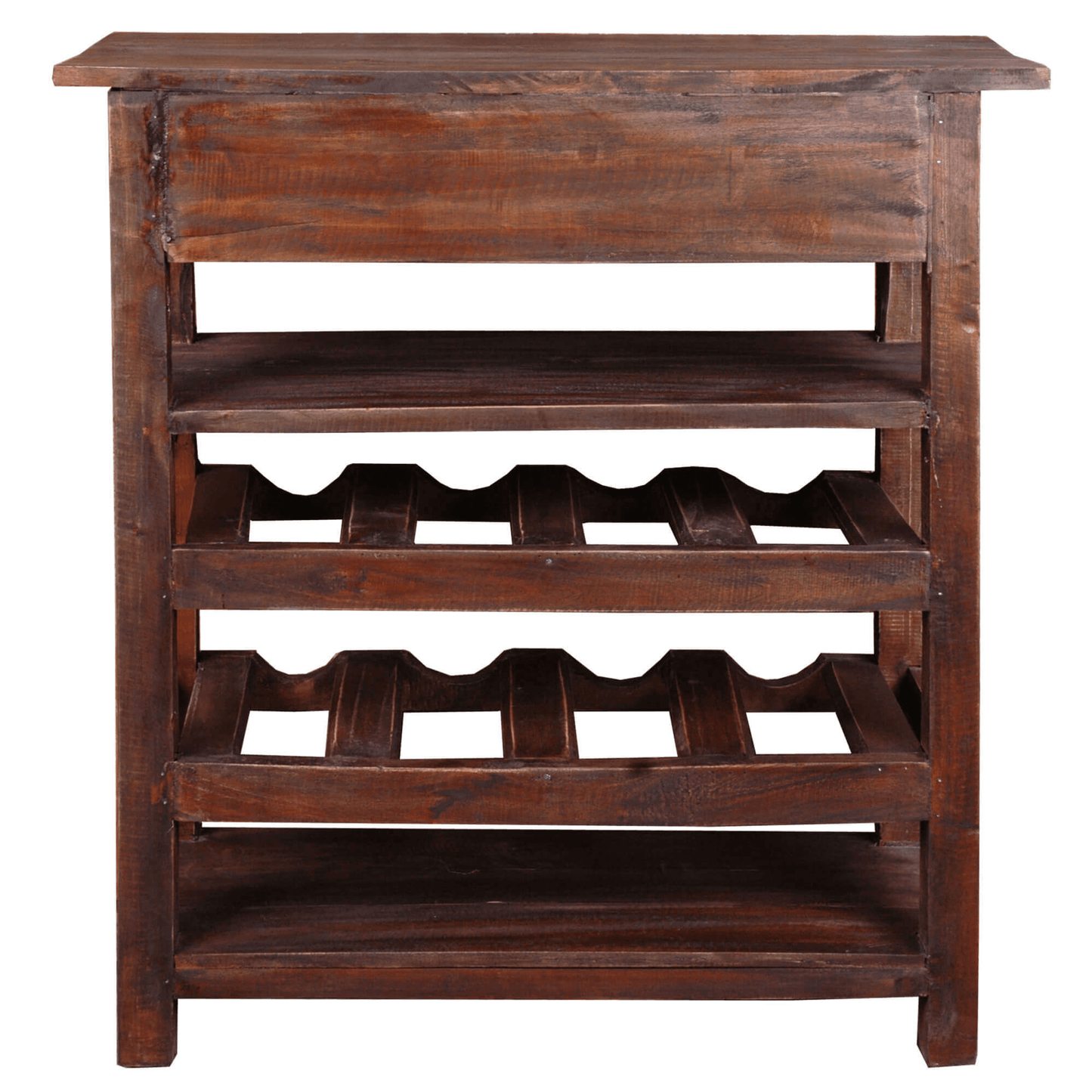 Sunset Trading Rustic Cottage Wine Server With Drawer In Raftwood Brown