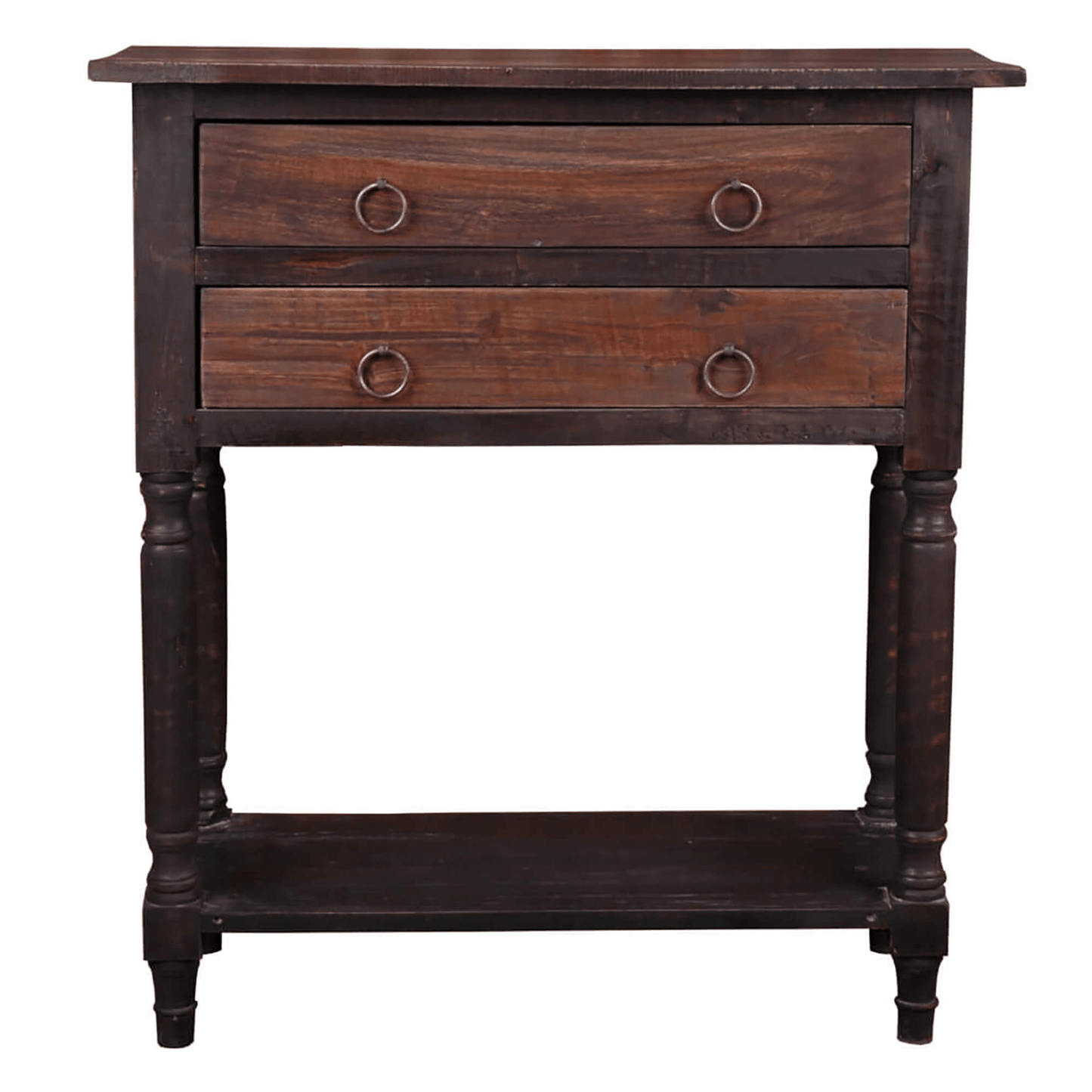 Sunset Trading Cottage Stacked Drawer Storage Table In Distressed Black/Raftwood Brown