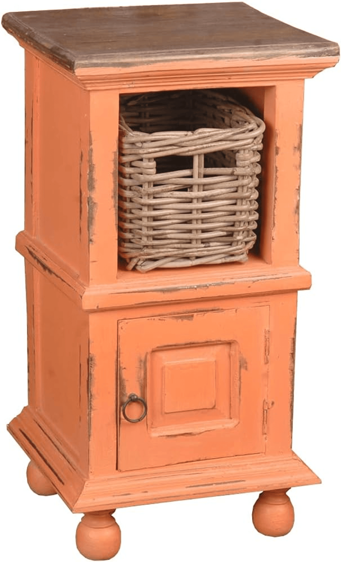 Sunset Trading Coastal Cottage End Table With Woven Basket