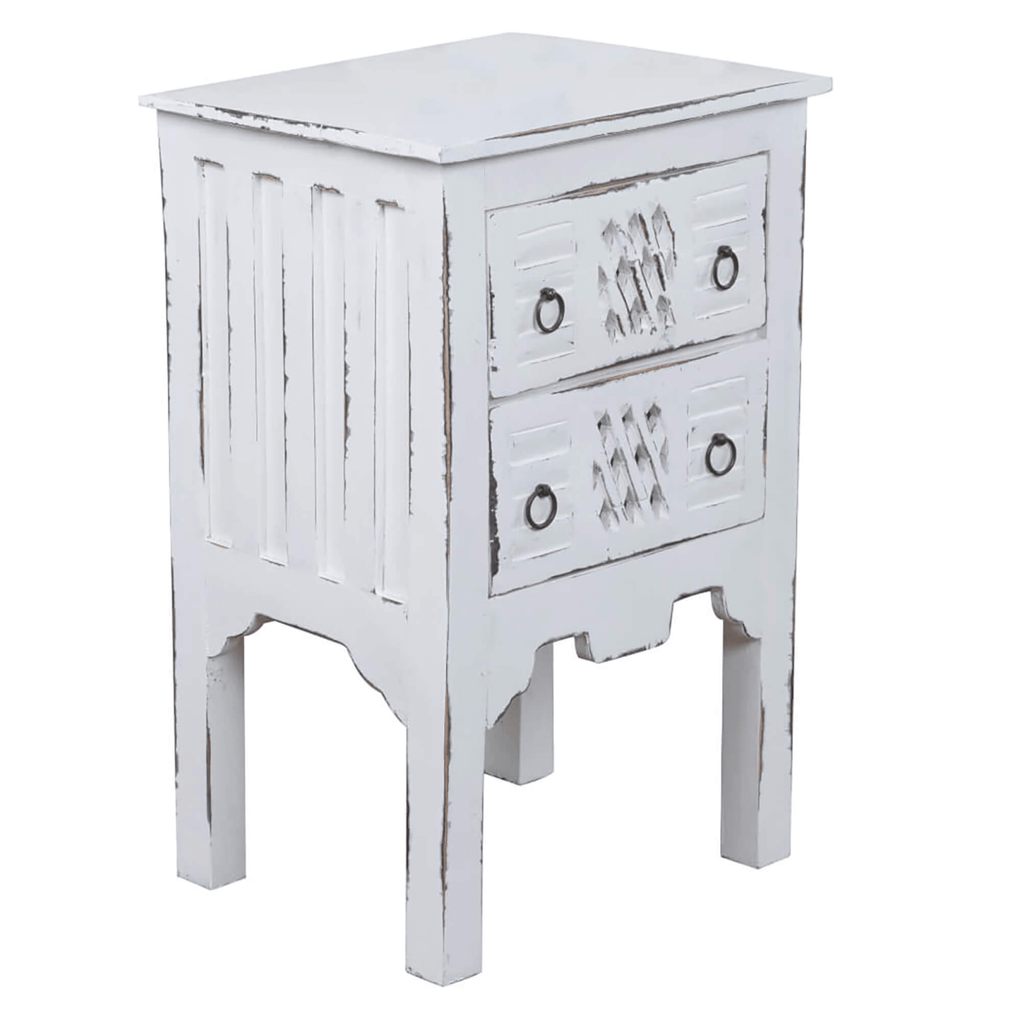 Sunset Trading Distressed White Mahogany Cottage End Table