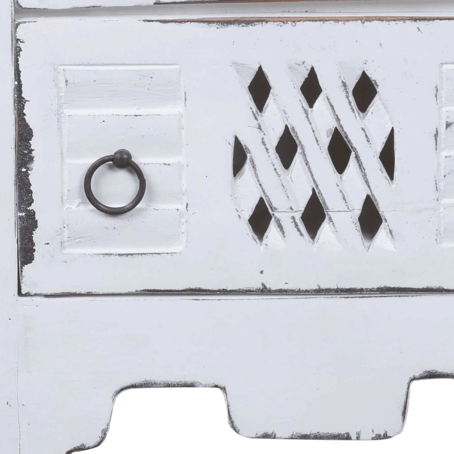 Sunset Trading Distressed White Mahogany Cottage End Table