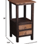 Sunset Trading Distressed Black And Raftwood Brown Two Drawer End Table