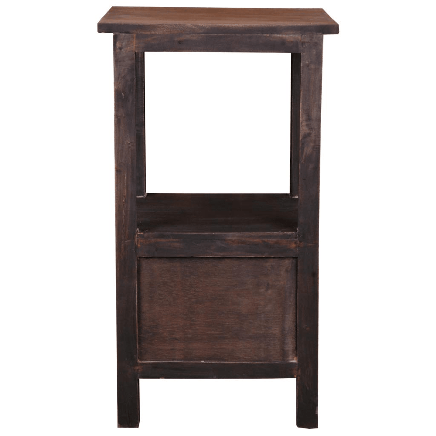 Sunset Trading Distressed Black And Raftwood Brown Two Drawer End Table