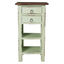 Sunset Trading Cottage End Table With Drawers And Shelves In Bahama Blue/Raftwood Brown