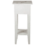 Cottage Chic Heavy Distressed White Solid Wood Narrow Side Table