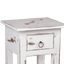 Cottage Chic Heavy Distressed White Solid Wood Narrow Side Table