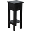 Cottage Chic Distressed Black Narrow Side Table With Drawer And Shelf