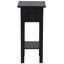 Cottage Chic Distressed Black Narrow Side Table With Drawer And Shelf