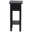 Cottage Chic Distressed Black Narrow Side Table With Drawer And Shelf
