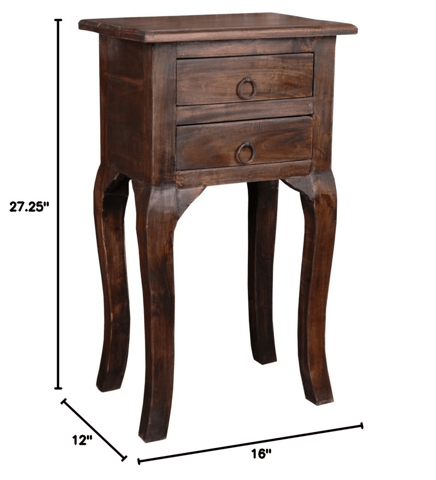 Sunset Trading Vintage Iron Brown Solid Wood Side Table