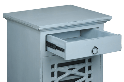 Cottage Solid Wood Side Table In Distressed Beach Blue