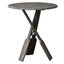 Cottage Round Boat Oar Accent Table In Distressed Brown/Blue Wood