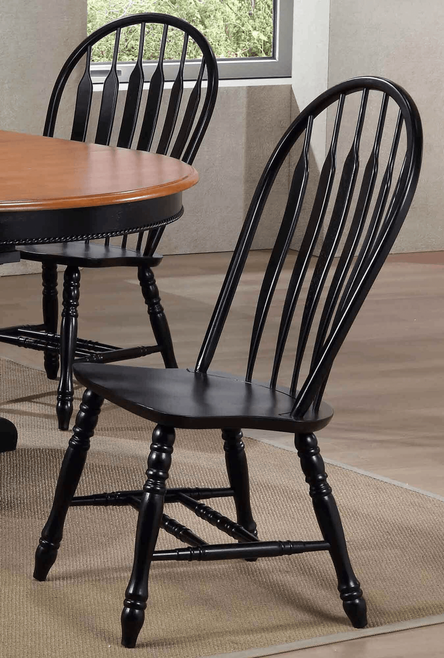 Black Cherry Selections Windsor Dining Side Chairs - Set Of 2 In Antique Black Cherry