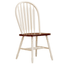 Sunset Trading Andrews Windsor Arrowback Dining Side Chair Set – Two Tone Antique White And Chestnut Brown