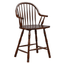 Andrews 24" Windsor Barstool With Arms In Distressed Chestnut Brown - Set Of 2