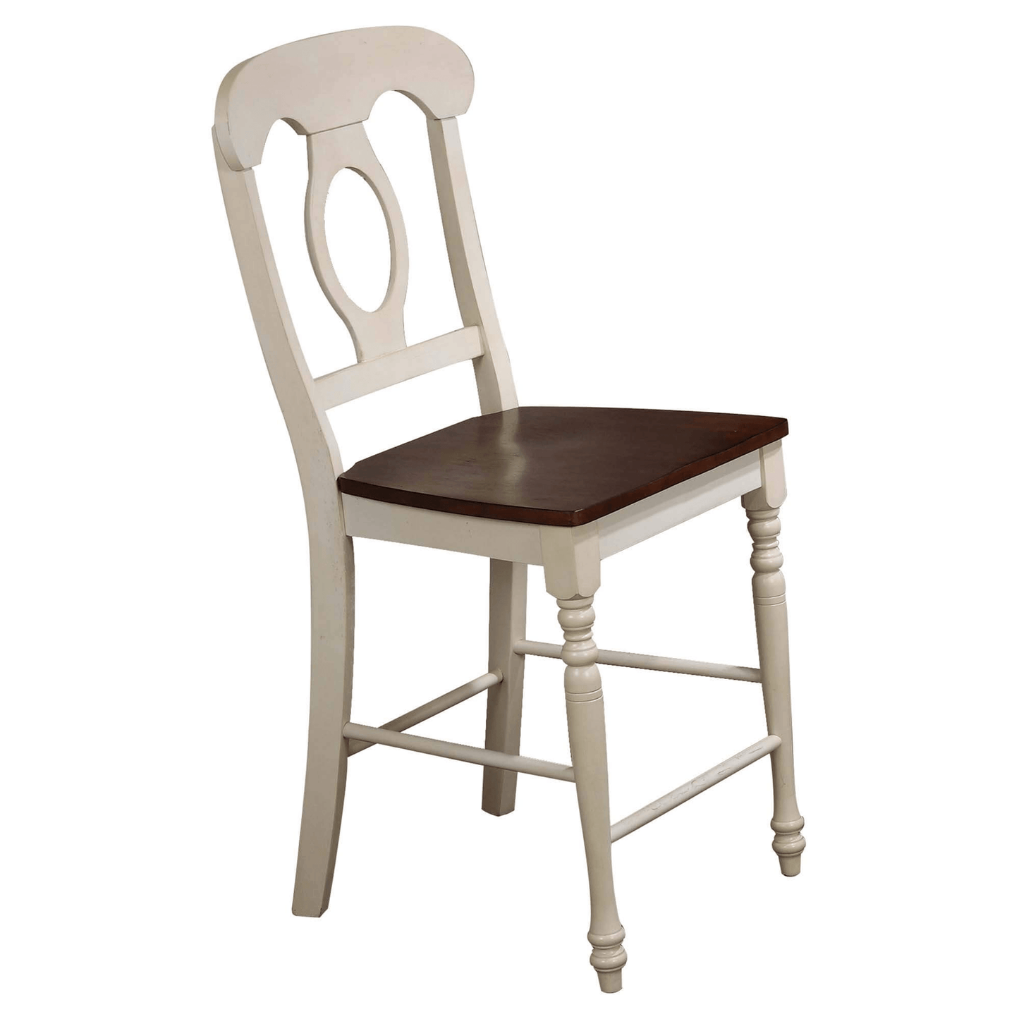 Sunset Trading Andrews Antique White & Chestnut Barstool Set Of 2
