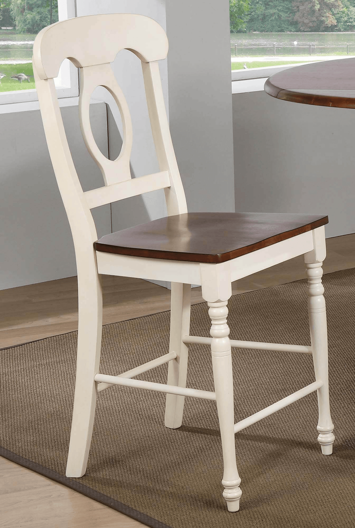 Sunset Trading Andrews Antique White & Chestnut Barstool Set Of 2