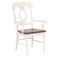 Sunset Trading Andrews Napoleon Dining Arm Chairs - Set Of 2, Two Tone Antique White And Chestnut Brown