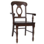 Andrews Napoleon Dining Chairs With Arms - Chestnut Brown Solid Wood (Set Of 2)