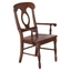Andrews Napoleon Dining Chairs With Arms - Chestnut Brown Solid Wood (Set Of 2)