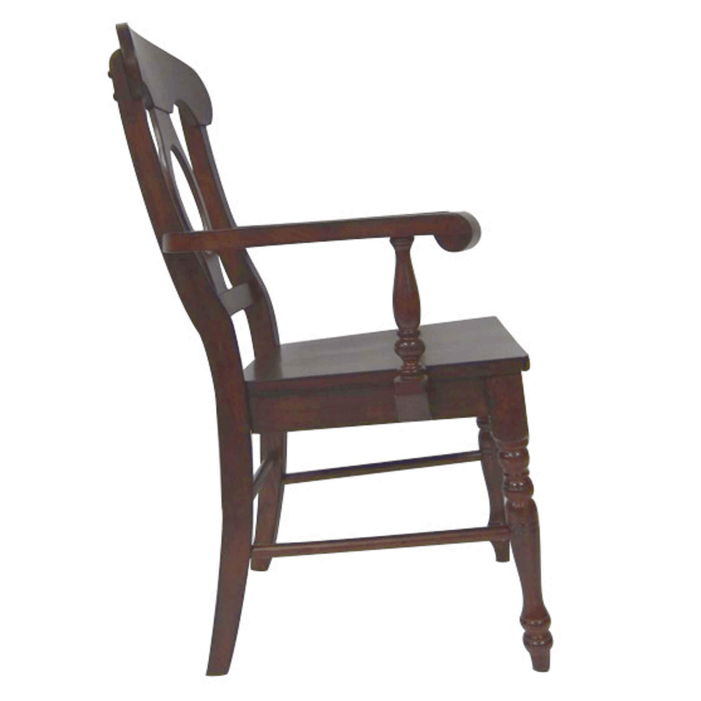 Andrews Napoleon Dining Chairs With Arms - Chestnut Brown Solid Wood (Set Of 2)