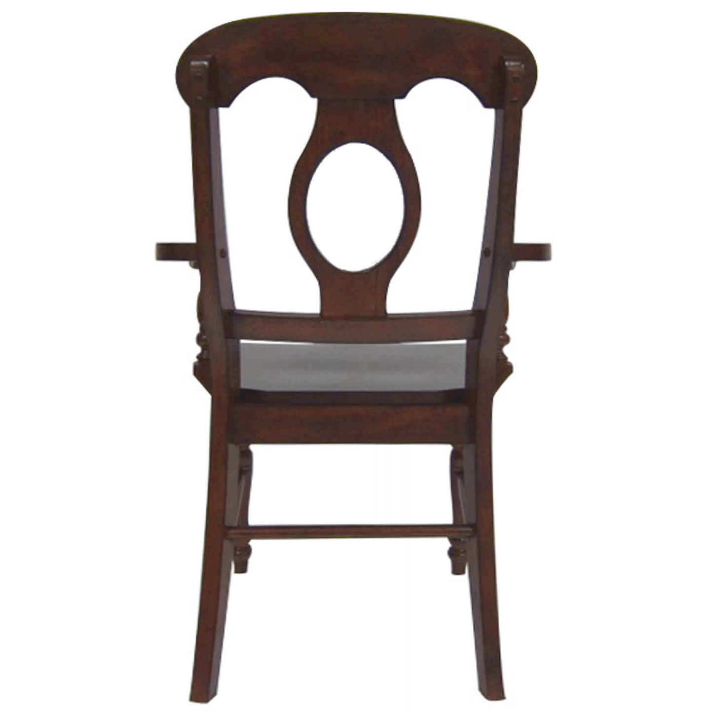 Andrews Napoleon Dining Chairs With Arms - Chestnut Brown Solid Wood (Set Of 2)