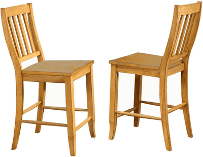 Sunset Trading Oak Selections 24" Barstools - Set Of 2 In Light Oak