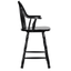 Sunset Trading Black Cherry 24" Windsor Barstool With Arms - Antique Black, Set Of 2