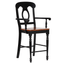 Sunset Trading Black Cherry Selections Antique Black Barstool With Arms - Set Of 2
