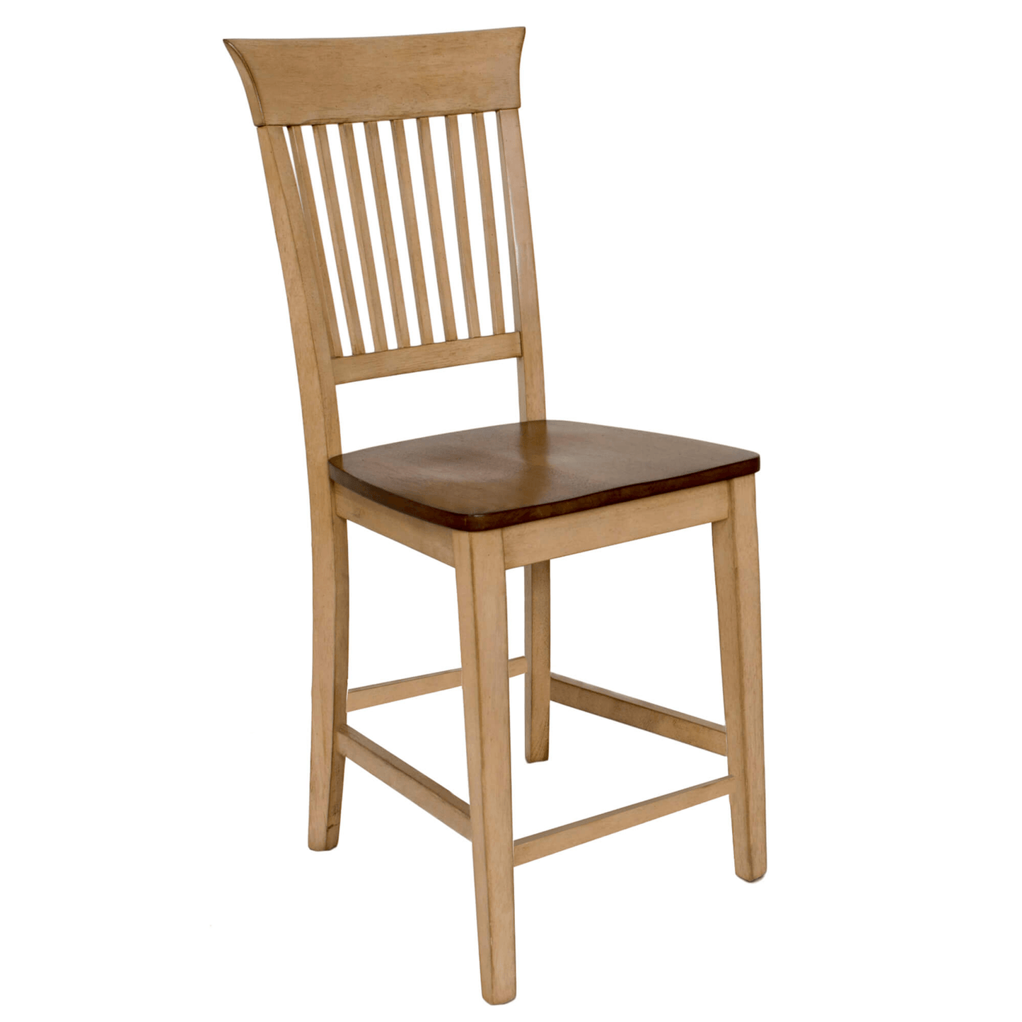 Brook Counter Height Barstools In Two-Tone Light Brown Wood - Set Of 2