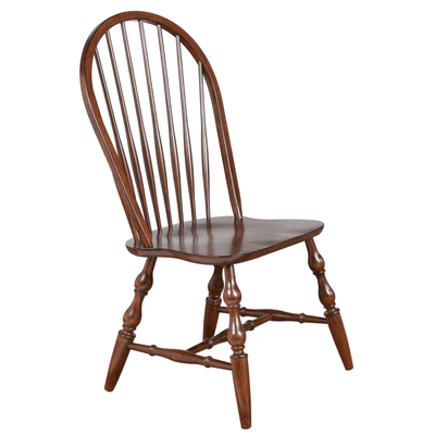 Sunset Trading Andrews Windsor Spindleback Dining Chairs - Set Of 2 In Chestnut Brown