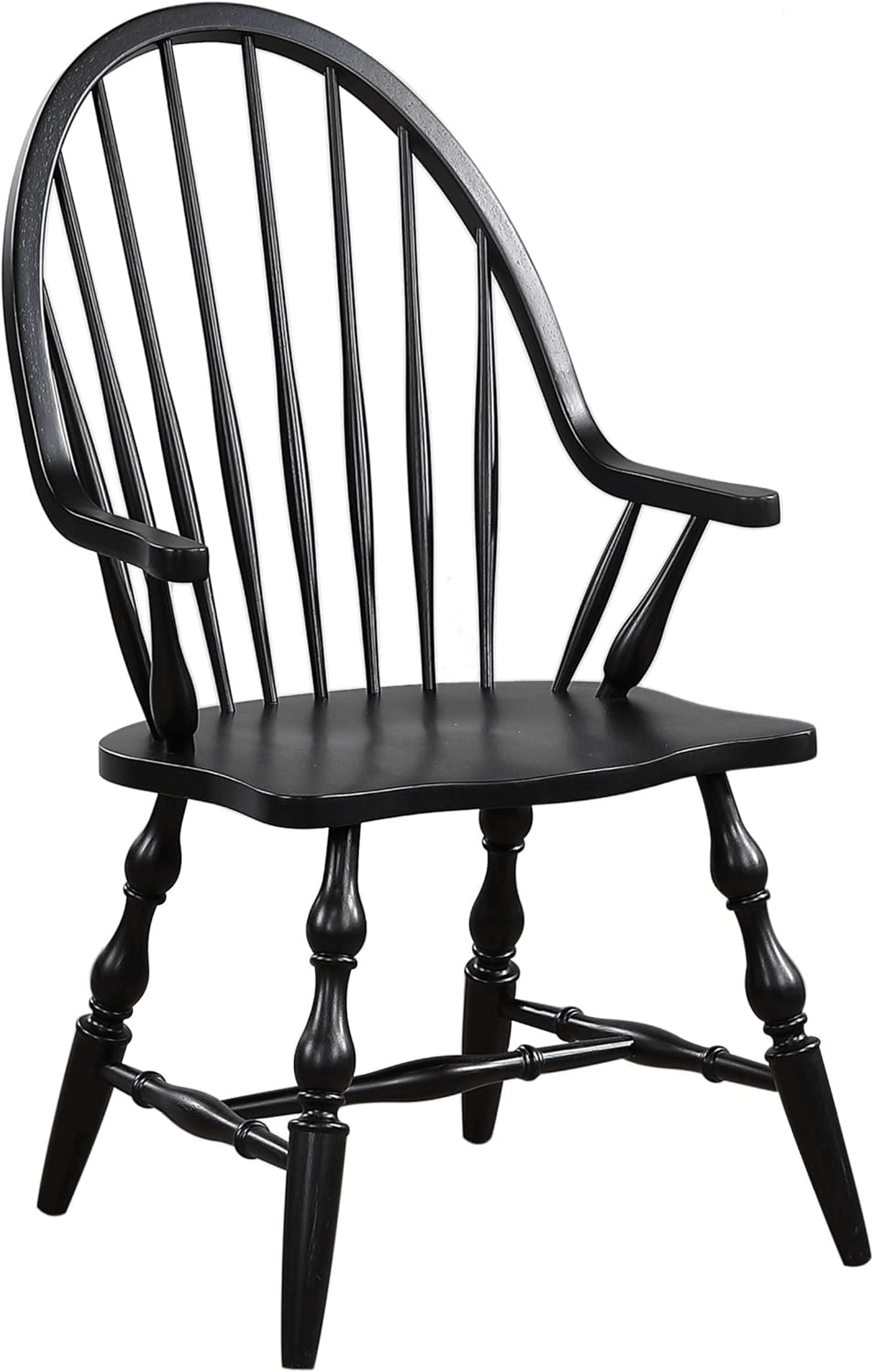 Sunset Trading Windsor Spindleback Dining Armchair In Antique Black