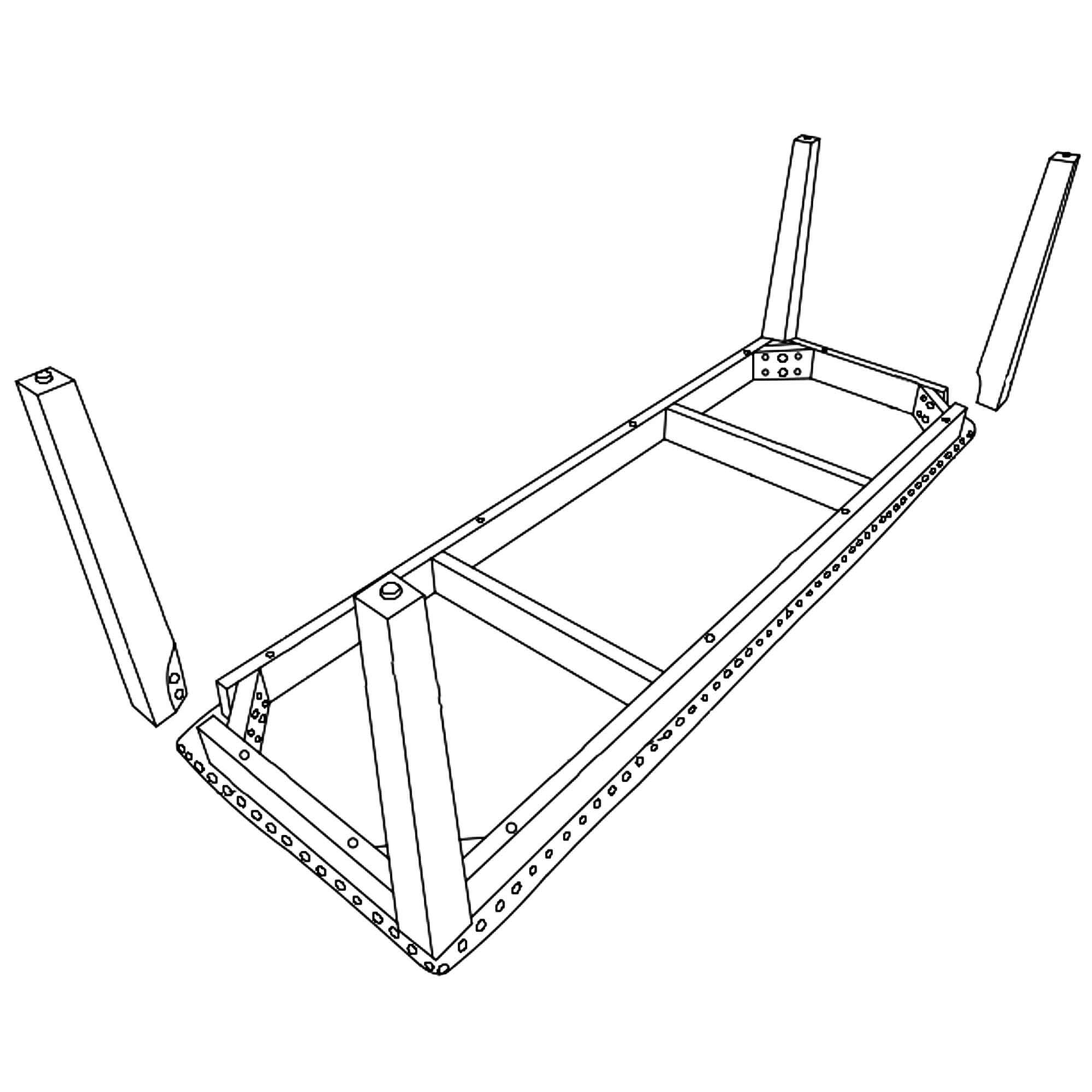 Cali 50" Upholstered Dining Bench With Nailheads In Brown Solid Wood