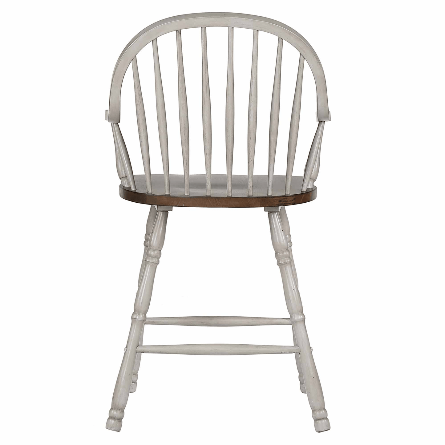Country Grove 24" Windsor Barstools With Arms In Distressed Gray And Brown - Set Of 2