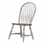 Windsor Spindleback Dining Chair Set In Distressed Gray And Brown Wood