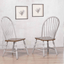 Windsor Spindleback Dining Chair Set In Distressed Gray And Brown Wood