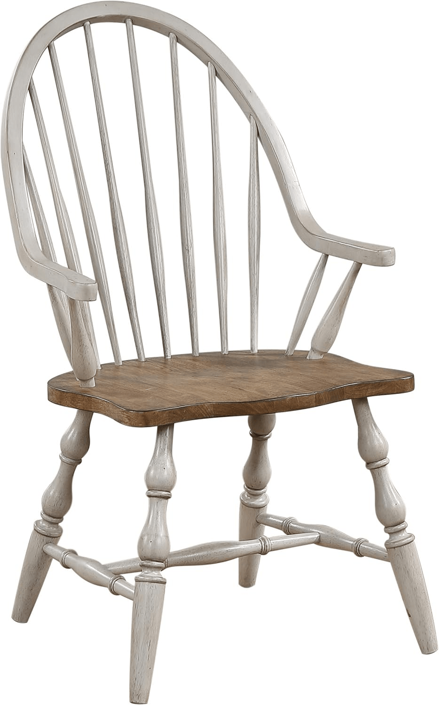 Country Grove Windsor Spindleback Armchair In Distressed Gray And Brown Wood