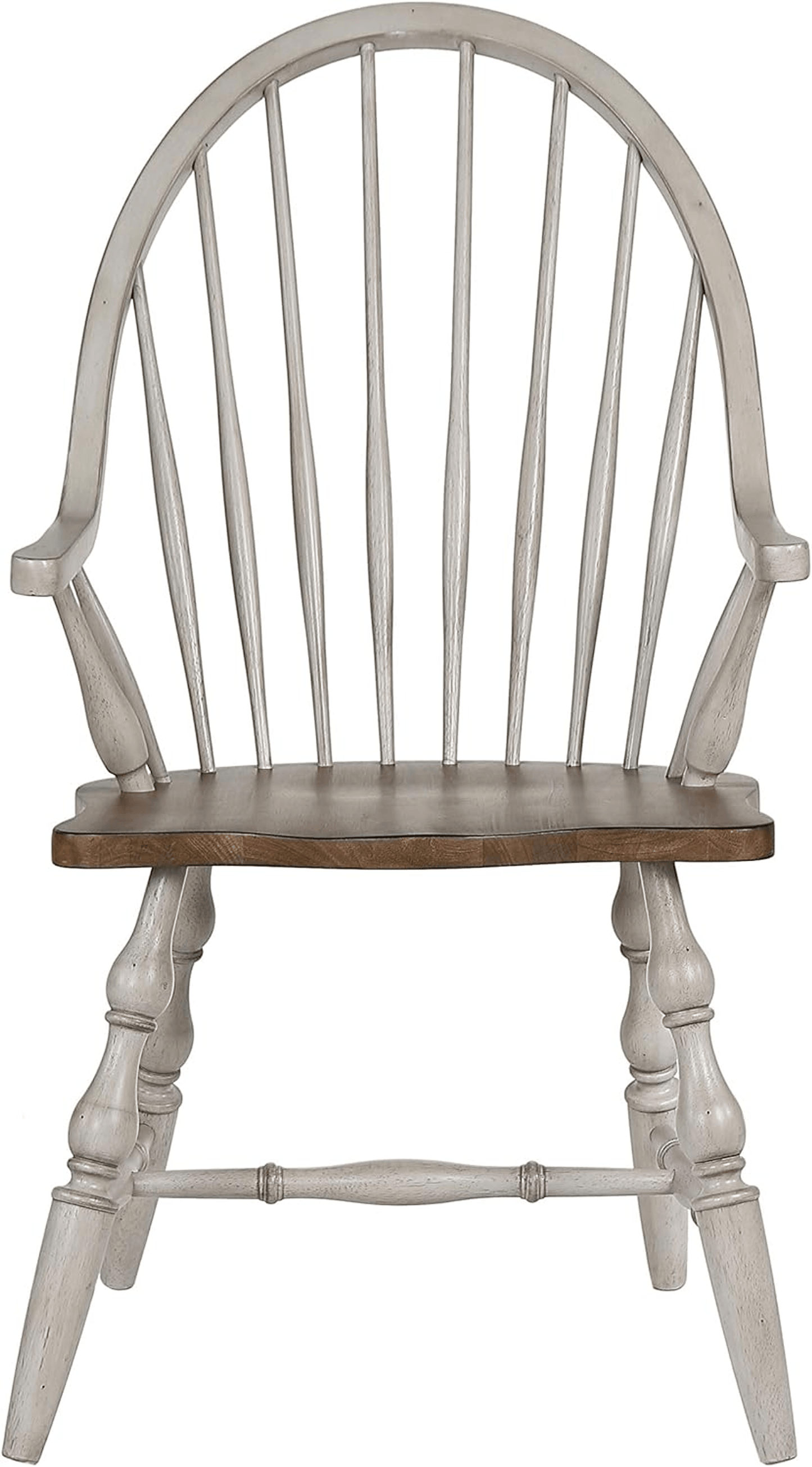 Country Grove Windsor Spindleback Armchair In Distressed Gray And Brown Wood