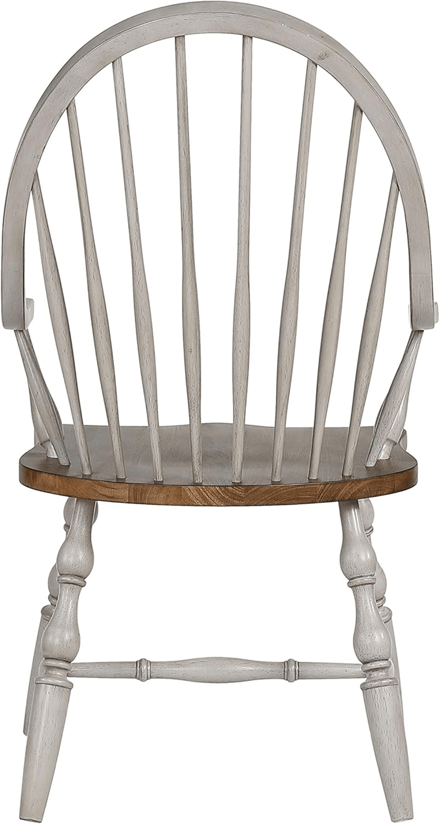 Country Grove Windsor Spindleback Armchair In Distressed Gray And Brown Wood
