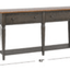 Dakota Console Table With Drawers And Storage Shelf In Distressed Brown And Ash Gray