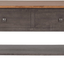 Dakota 22X44 Rectangular Coffee Table With Drawers And Shelf In Distressed Brown And Ash Gray