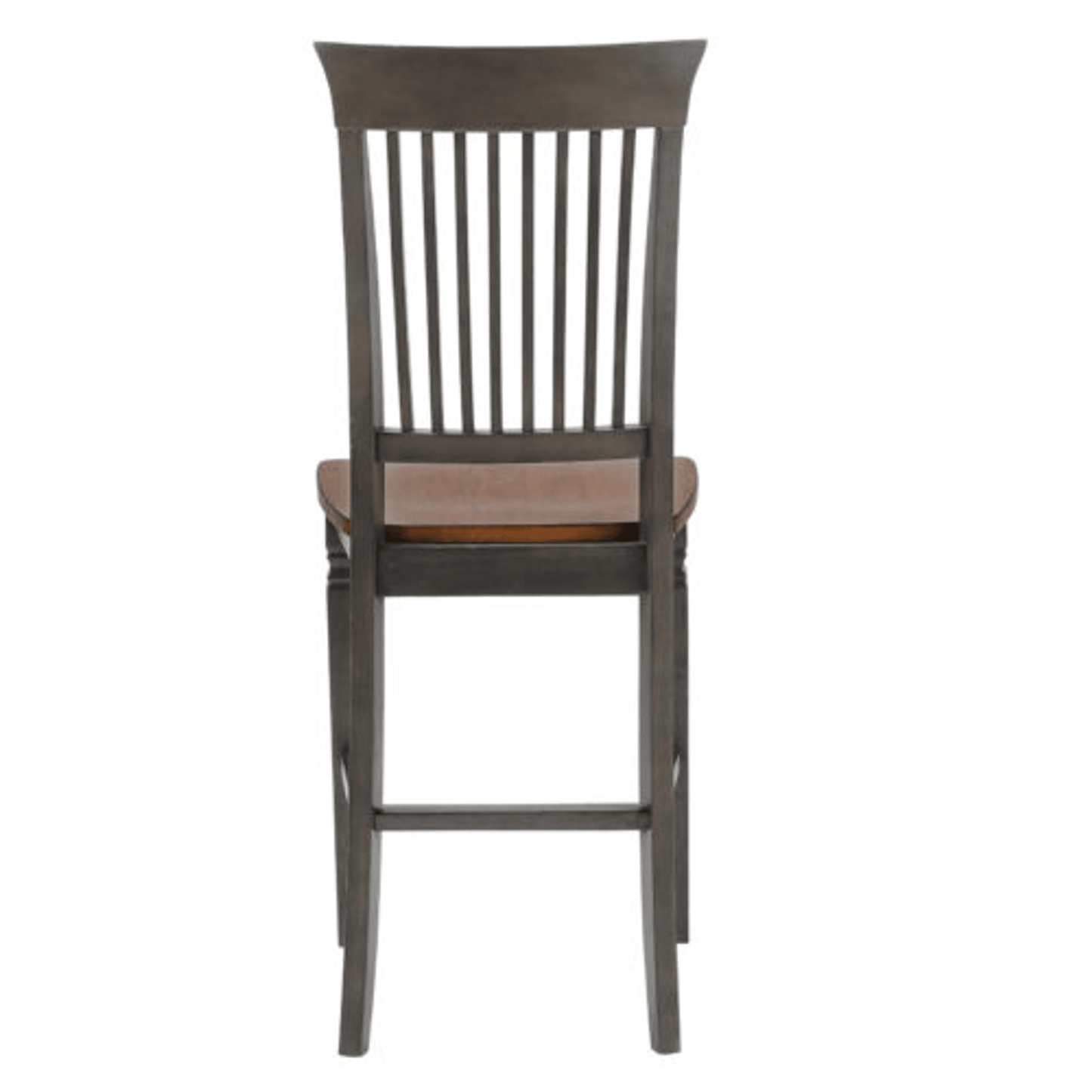 Dakota Slat Back Bar Stools – Set Of 2, 24" Counter Height, Distressed Brown And Ash Gray