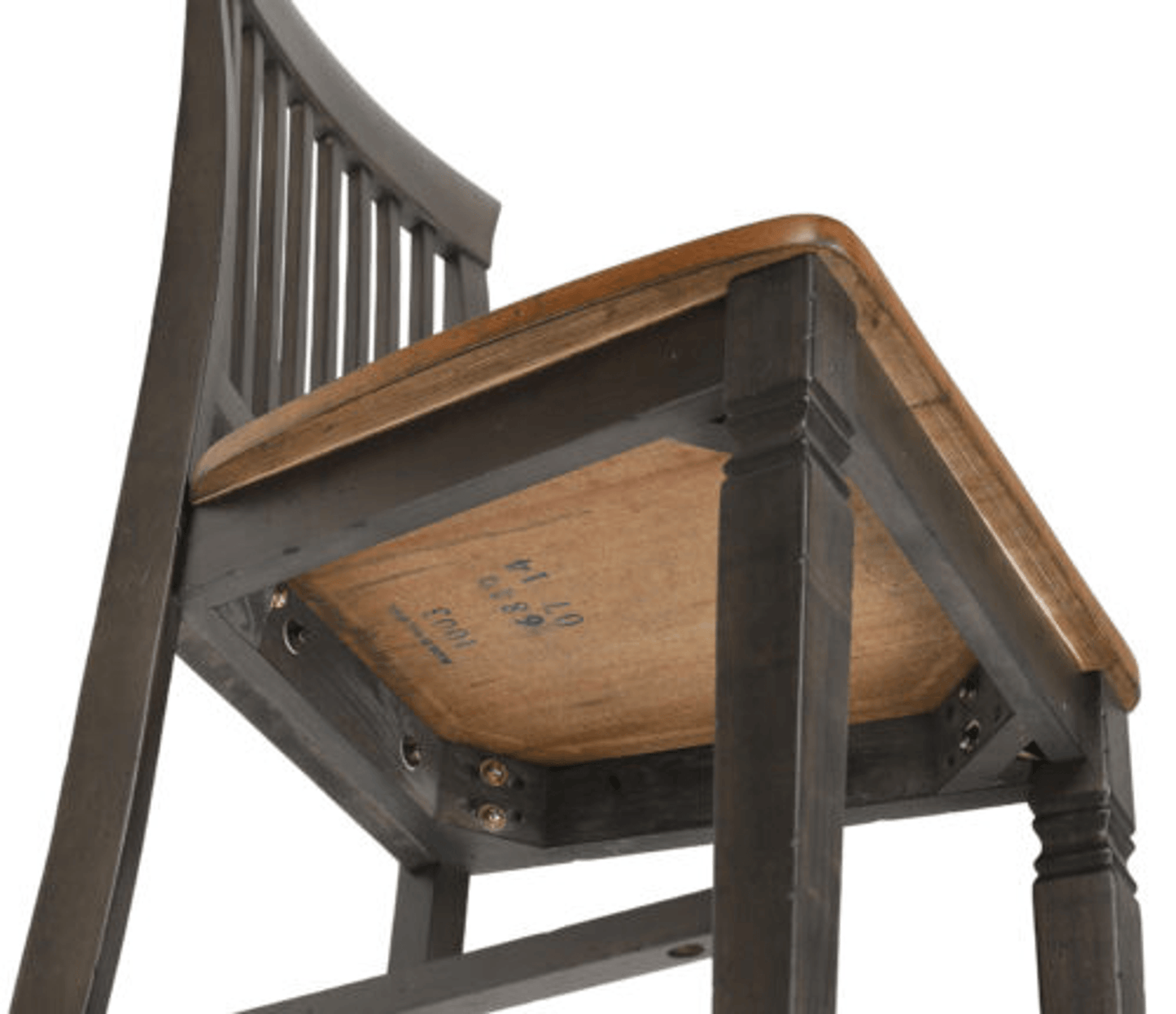 Dakota Slat Back Bar Stools – Set Of 2, 24" Counter Height, Distressed Brown And Ash Gray