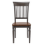 Dakota Slat Back Armless Dining Chairs - Set Of 2 In Distressed Brown And Ash Gray Wood