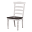 French Chic Ladder Back Chairs - Set Of 2 Highback, Two-Tone Antique White & Walnut Brown